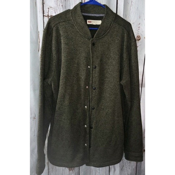 Levi's Other - Levi's Men's XL Extra Large Green Knit Snap- Button Academia Jacket Pockets Warm